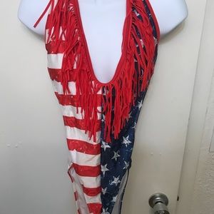 American flag backless one piece